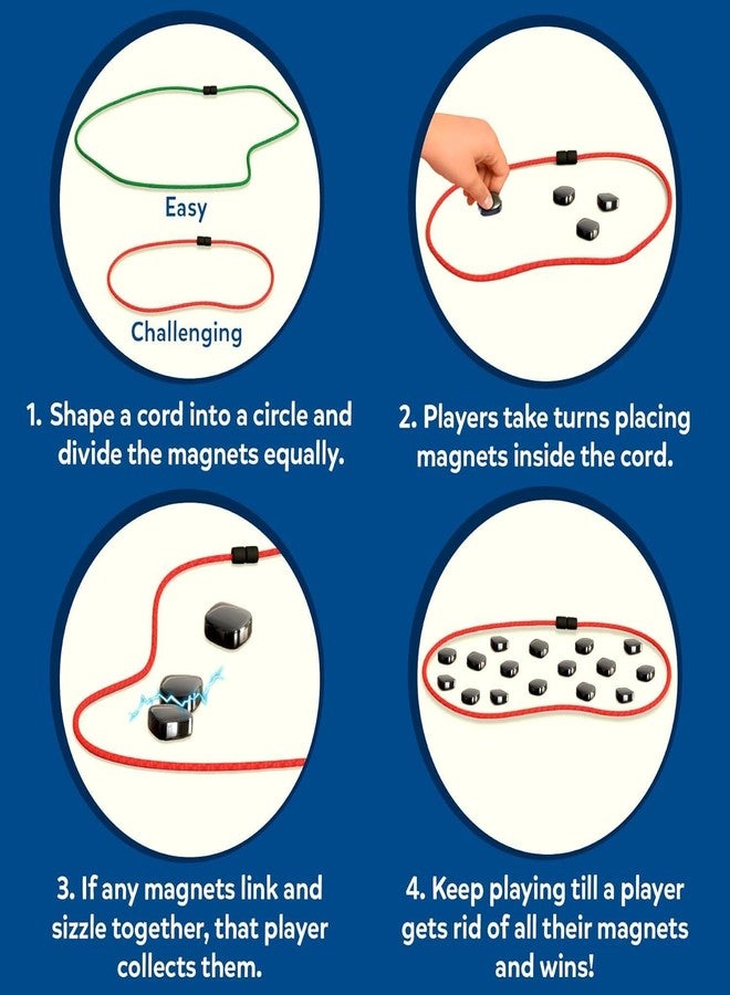 Soaex Magnetic Sizzle Game | Strategic Game for Travel Kids, Adults & Family for All Age | 24 Irregural Magnet Stones| Portable Puzzle Chess |Fun Strategy & Educational - Image 3