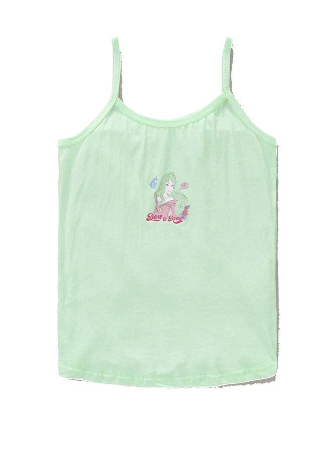 KEATY pure cotton camisole slips adjustable printed sleeveless sando unisex innerwear multicolor slips combo set for new baby girls pack of 4 (6 months-12 months, Light slips) - Image 5