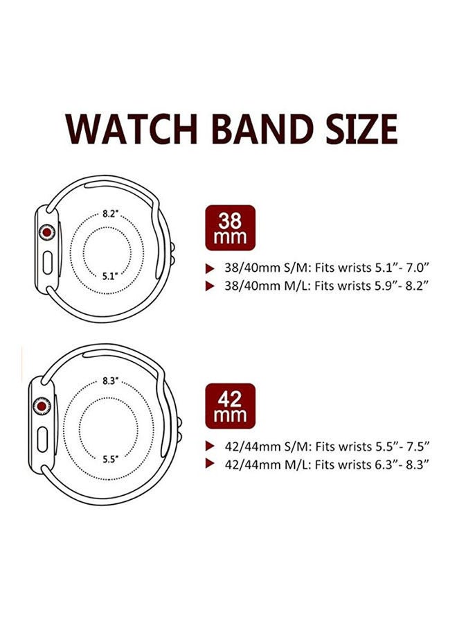 NIBEMINENT Replacement Band For Apple Watch 42/44mm Black/Red - Image 3