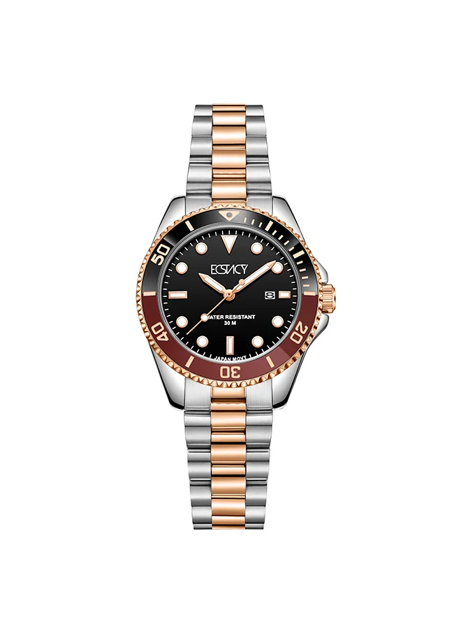 ECSTACY Women's Watch, Analog Display and Stainless Steel Strap - E24504-KBKB, Rose Gold