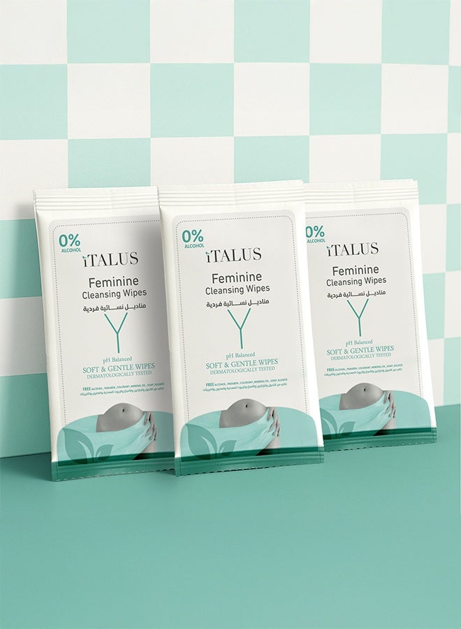 Italus Feminine Intimate Wipes – 10 Wet Wipes per Pack – pH Balanced, Gentle & Antibacterial for Daily Use - Image 3