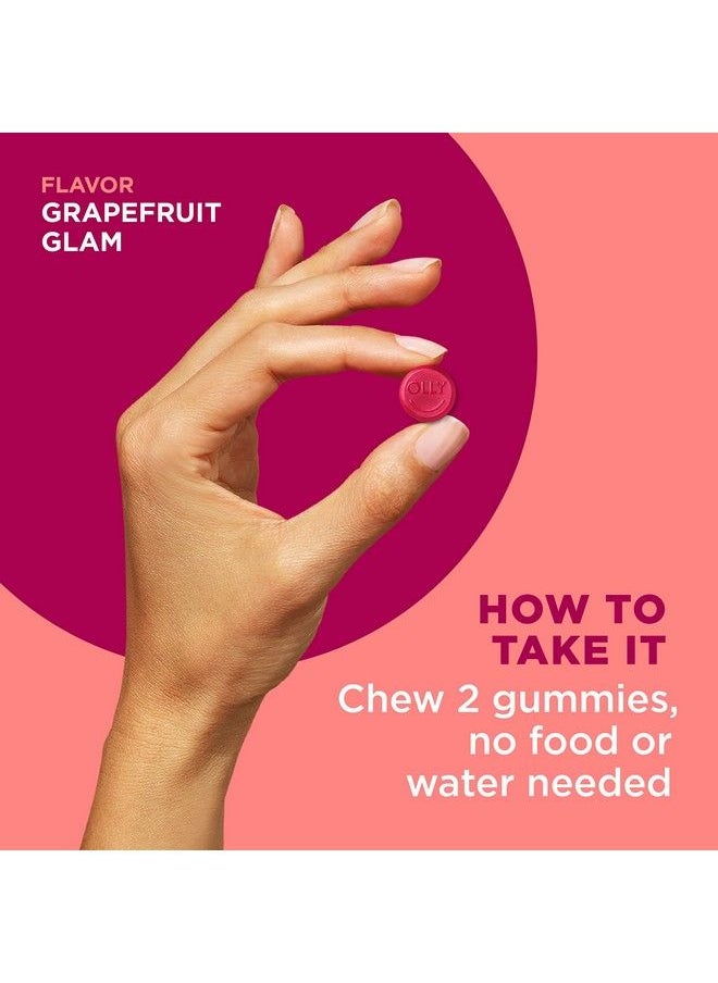 OLLY - Undeniable Beauty Gummy For Hair Skin Nails Biotin Vitamin C Keratin Chewable Supplement Grapefruit 30 Day Supply 120 Count - Image 1
