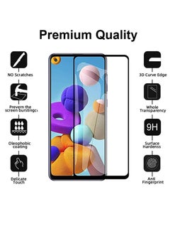 Generic Samsung Galaxy A21s Screen Protector - Edge to Edge Tempered Glass Screen Protector - Black, High Transparency, Delicate Touch, Anti-Explosion, Smooth Arc Edges, Easy Installation.  - Image 2