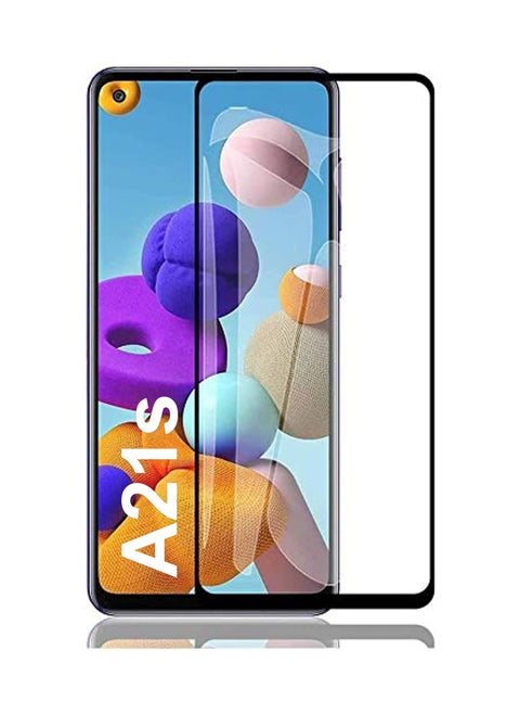 Samsung Galaxy A21s Screen Protector - Edge to Edge Tempered Glass Screen Protector - Black, High Transparency, Delicate Touch, Anti-Explosion, Smooth Arc Edges, Easy Installation.