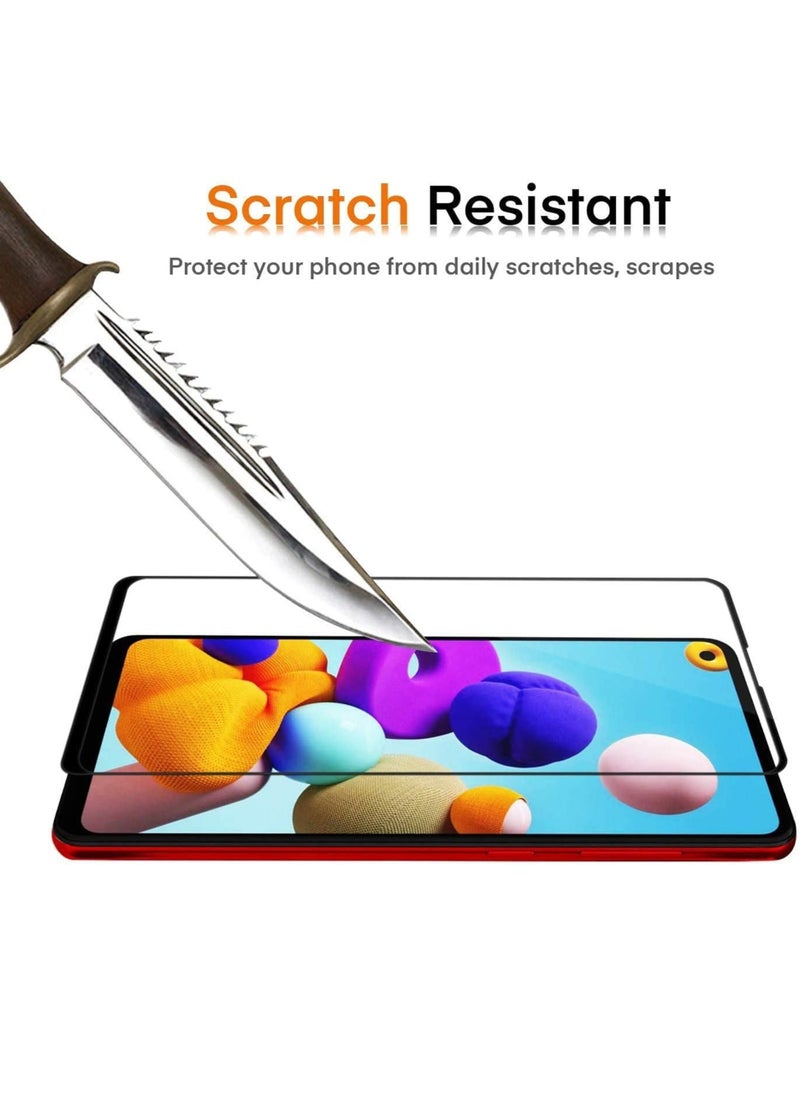 Generic - Samsung Galaxy A21s Screen Protector - Edge to Edge Tempered Glass Screen Protector - Black, High Transparency, Delicate Touch, Anti-Explosion, Smooth Arc Edges, Easy Installation. - Image 1