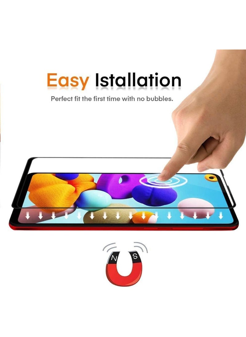 Generic - Samsung Galaxy A21s Screen Protector - Edge to Edge Tempered Glass Screen Protector - Black, High Transparency, Delicate Touch, Anti-Explosion, Smooth Arc Edges, Easy Installation. - Image 1