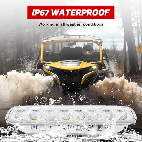 XUTVOTOR Front Hood Scoop Spotlight for 2024 Can-Am Maverick R, LED Auxiliary Lamp Accent Lights Daytime Running Lights for Can-Am Maverick R X RS MAX 2024 2025 Accessories - Image 4