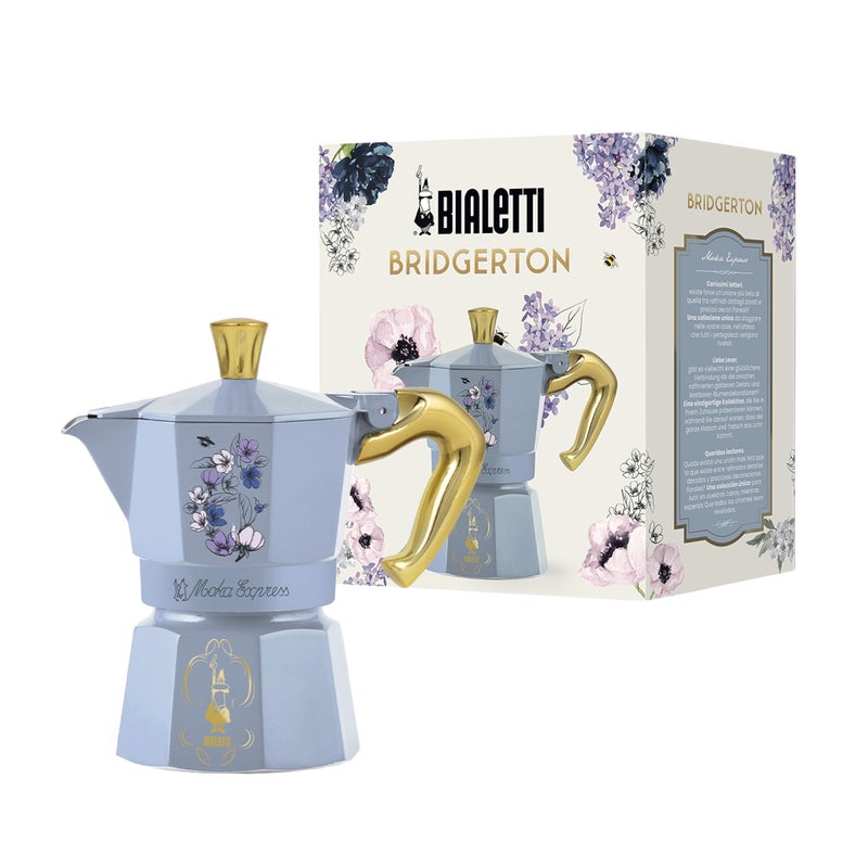 Bialetti â€“ Moka Express Bridgerton: Iconic stovetop Espresso Maker â€“ Official Netflix License, 3 Cups (4.3 oz.), Aluminum - Image 1