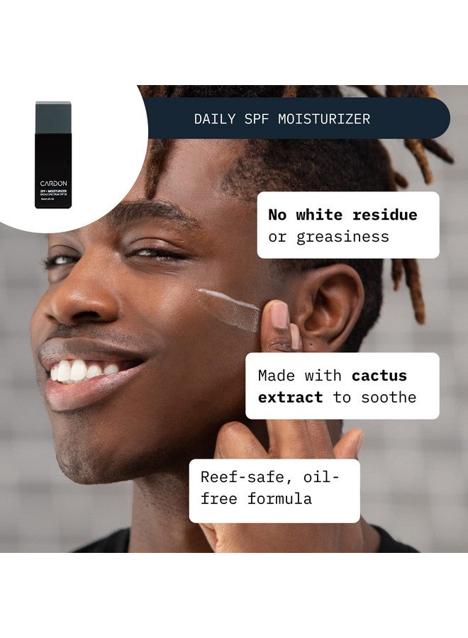 Cardon Cactusbased Men'S Skincare Set Premium Korean Skincare For Sensitive Skin And Oily Skin Waterbased Face Moisturizer With Spf 30 Gentle Face Wash Repairing Night Cream With Vitamin E - Image 4