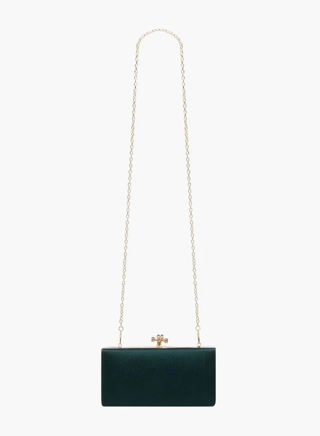 Flora Bella By Shoexpress Solid Clutch with Chain Strap
