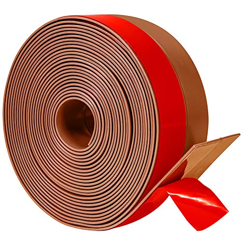 TORRAMI Silicone Door Sweep Draft Stopper 2 inch Width 20 Feet Length,Seal Insulation for Door Under Bottom, Gap, Side, Glass Shower Door, Sliding Door,Brown - Image 1