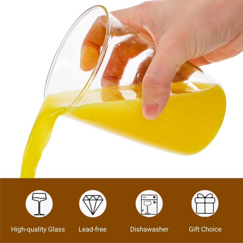 Nagpew 6 Piece Drinking Glasses, 16 Oz Clear Water Glass Set with Straws, Lead-free Highball Glass Cup Kitchen Glassware for Juice, Beverage, Cocktail, Ice Tea, Coffee, Soda - Image 3