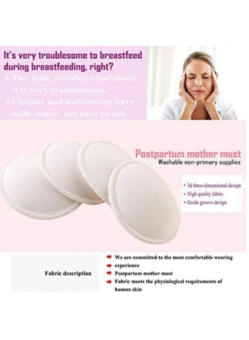 4Pcs Set Washable Reusable Breast Pads for Nursing Mothers Waterproof Comfortable Breastfeeding Pads Soft Absorbent Towel Cloth Sponge Nursing Pads Convenient Feeding Essentials - Image 4