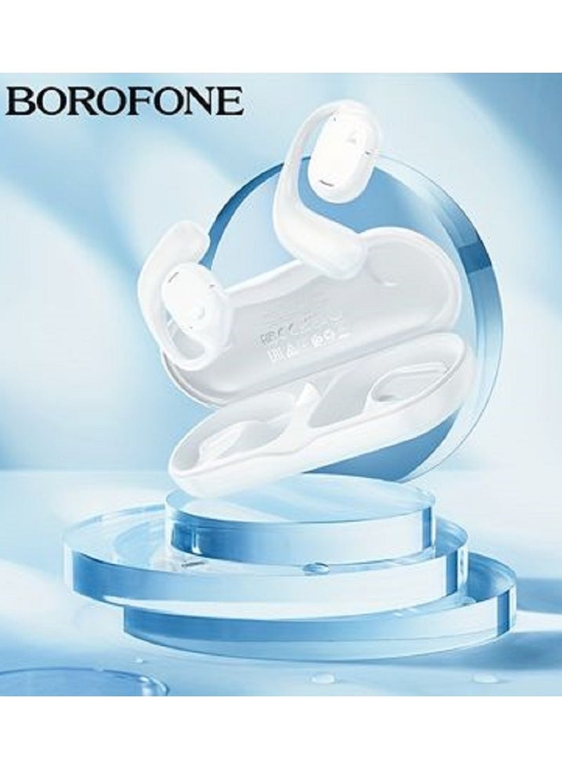 BOROFONE سماعات بلوتوث لاسلكية بوروفون BW41 بتقنية نقل الهواء مع ميكروفون لمسية ستيريو سماعة رياضية مع عرض رقمي LED وعمر بطارية طويل لجميع الهواتف الذكية [مدة الاستخدام 10 ساعات] (أبيض) - Image 4