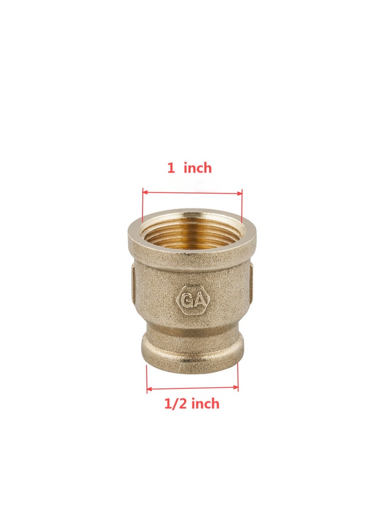 GA  4 Pcs set,  Brass  Female Reduce Socket 1/4 inch*3/4 inch To1inch*3/4inch  Brass Plumbing Fittings Set, High-Purity Copper Alloy, BSPT Thread Standard, - Image 3