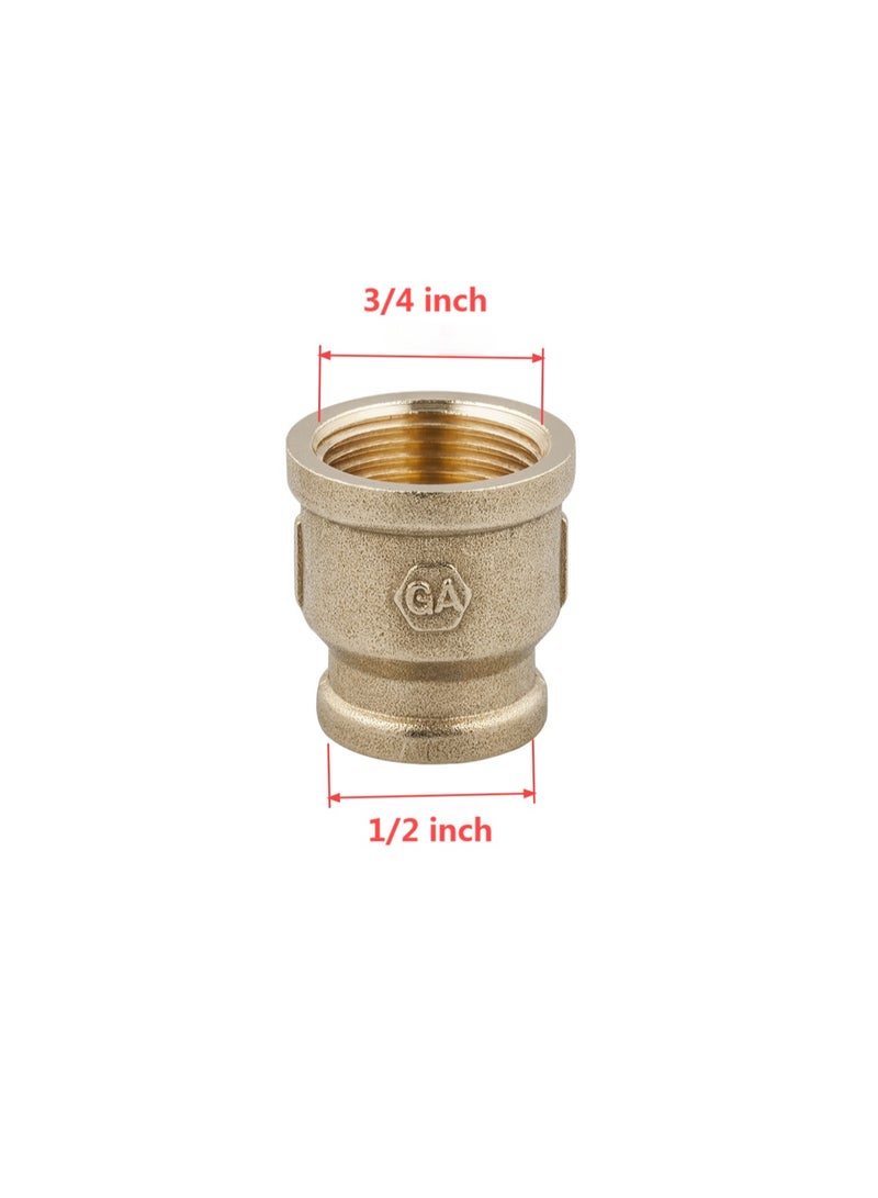 GA  4 Pcs set,  Brass  Female Reduce Socket 1/4 inch*3/4 inch To1inch*3/4inch  Brass Plumbing Fittings Set, High-Purity Copper Alloy, BSPT Thread Standard, - Image 4