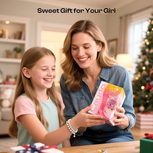 Caydo Electric Bead Spinner for Jewelry Making, Clay Bead Spinner Bracelet Maker Machine with Clay Beads, Needle & Elastic String, DIY Craft Kit Gift for Craft Lovers, White - Image 3