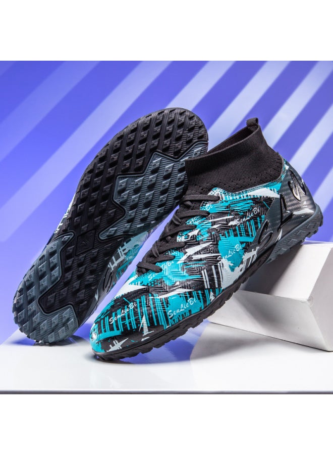 High-top Soccer Shoes For Boys And Girls, Tf Cleats For Adults, Breathable Non-slip Long-studded Professional Sports Shoes