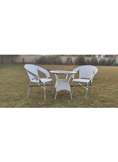 PRIME PIGEON PRIME PIGEON Outdoor Furniture Patio Set White2 Chairs 1 Table White 