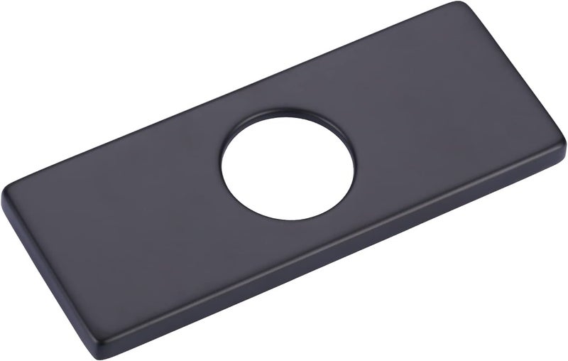 Arcora 6 Inch Faucet Deck Plate, Matte Black Escutcheon Faucet Plate for Bathroom Sink 1 Hole or 3 Hole 4 Inch Centerset Basin Sink Hole Cover, Stainless Steel Faucet Hole Cover - Image 1