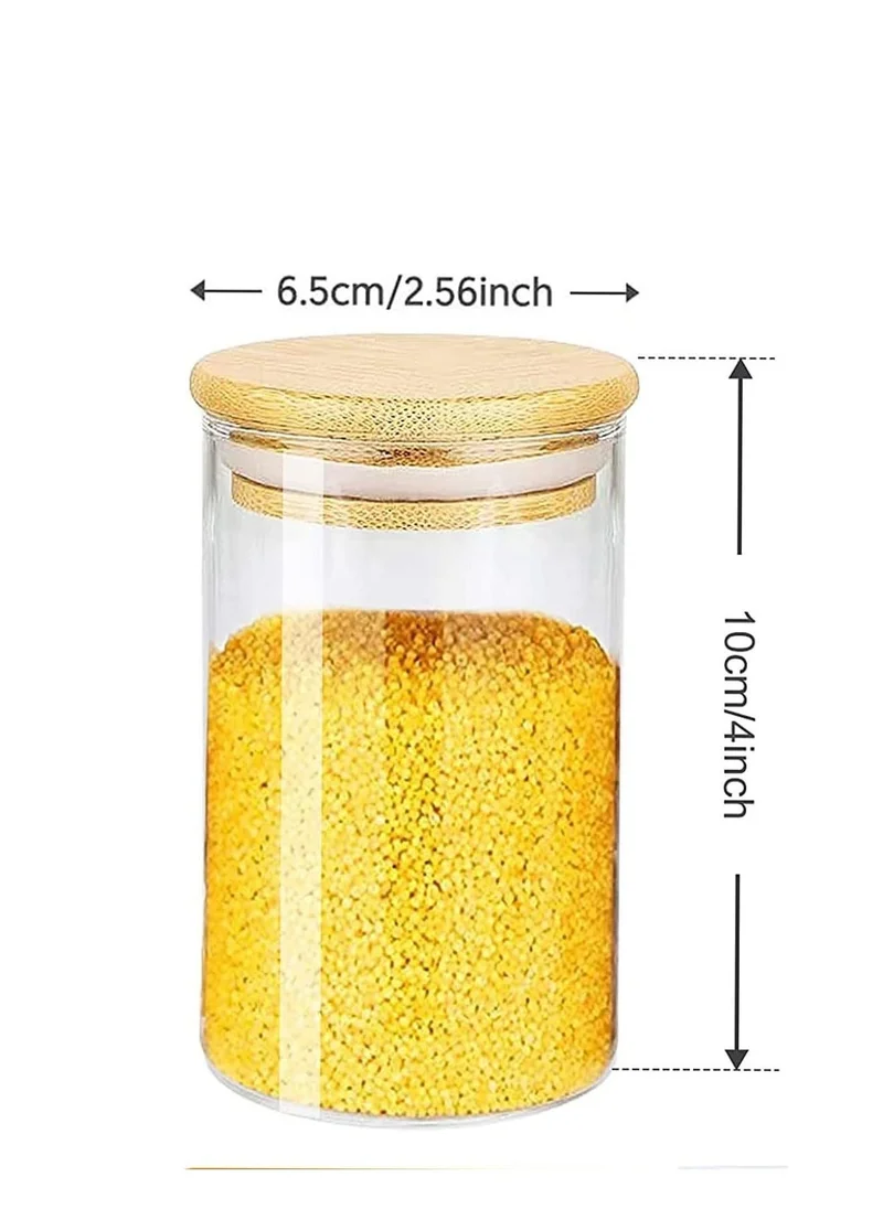 1Chase 10-Piece Borosilicate Glass Storage Jars With Bamboo Lids 290ml