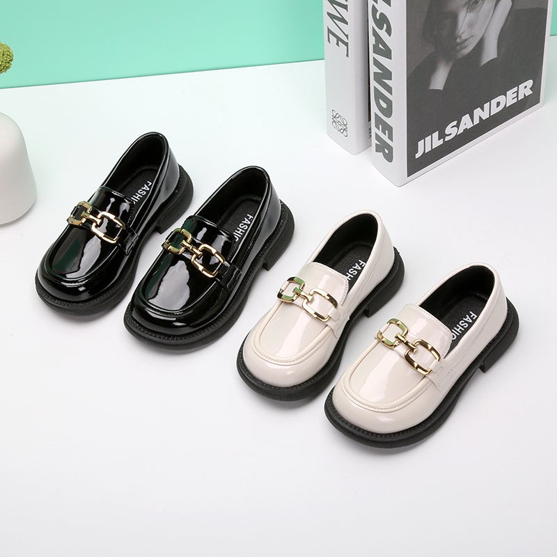Girls' Leather Shoes 2025 Spring and Autumn New Children's Shoes Girls British Style Easiest for Match Fashion Loafers One-Step - Image 3