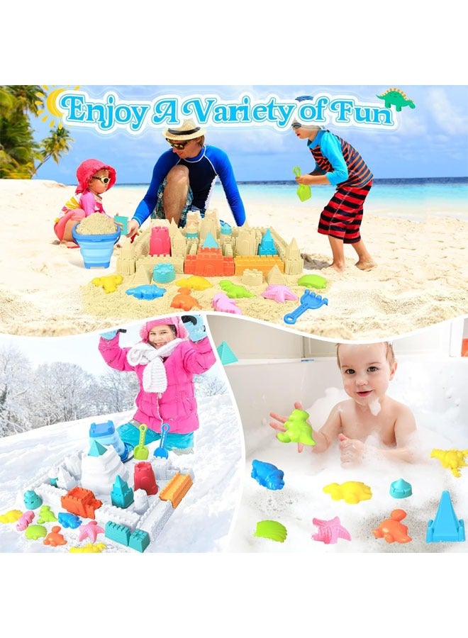YelaJoy 22 Pack Collapsible Beach Toys for Kids Toddlers, Sand Bucket and Shovels Set with Mesh Bag, Sand Castle Toys for Beach, Travel Sand Toys, Sandbox Toys for Toddlers Kids Age 3-10 - Image 4