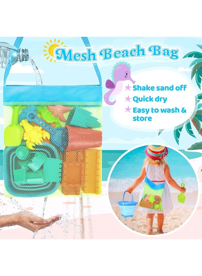 YelaJoy 22 Pack Collapsible Beach Toys for Kids Toddlers, Sand Bucket and Shovels Set with Mesh Bag, Sand Castle Toys for Beach, Travel Sand Toys, Sandbox Toys for Toddlers Kids Age 3-10 - Image 5