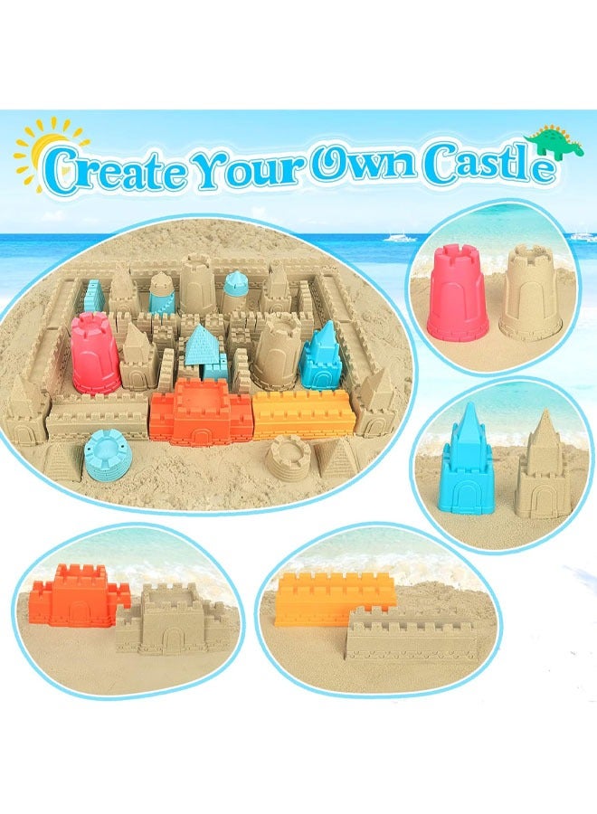 YelaJoy 22 Pack Collapsible Beach Toys for Kids Toddlers, Sand Bucket and Shovels Set with Mesh Bag, Sand Castle Toys for Beach, Travel Sand Toys, Sandbox Toys for Toddlers Kids Age 3-10 - Image 3