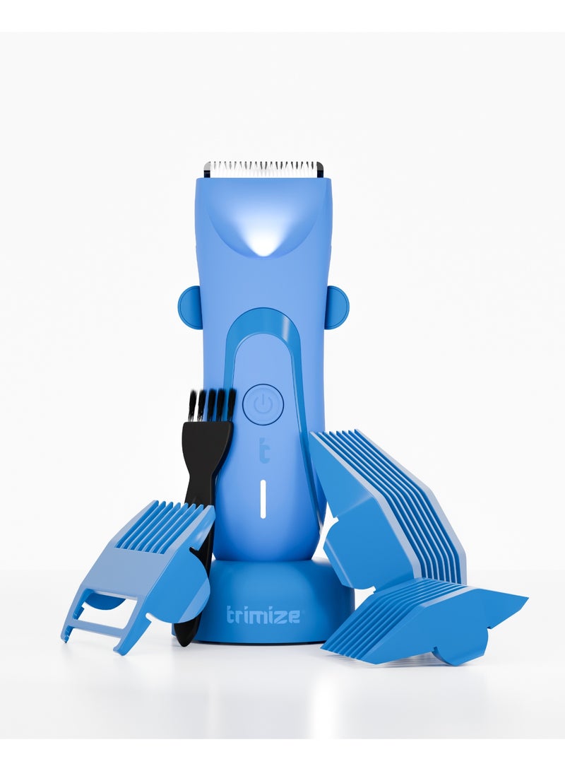 Trimize T1 Body Hair Trimmer – Waterproof, SkinSafe Ceramic Blade – Injury-Free Grooming for Sensitive Areas - Blue - Image 1