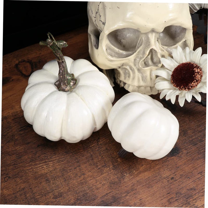 Realistic Mini Artificial Pumpkins 6Pcs Fall Harvest Halloween Thanksgiving DIY Craft Decor - Image 4