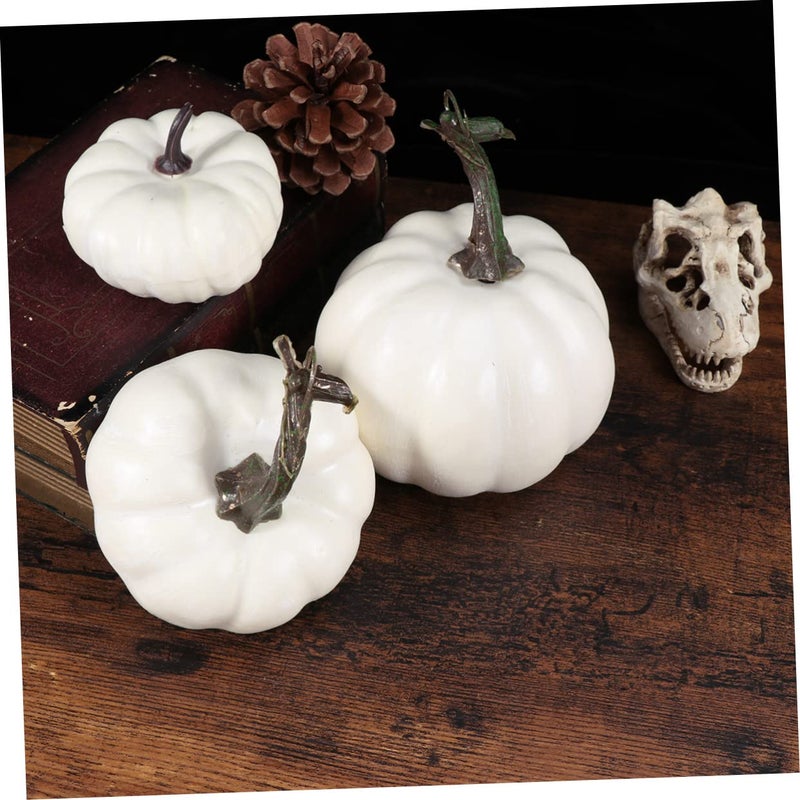 Realistic Mini Artificial Pumpkins 6Pcs Fall Harvest Halloween Thanksgiving DIY Craft Decor - Image 3