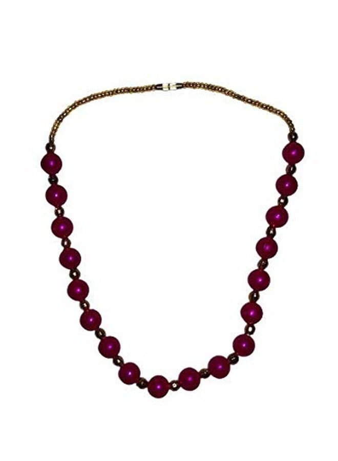 NPRC Handcrafted Single Line Crystal/Glass Stone Beaded Strand Necklace/Mala for Women and Girls