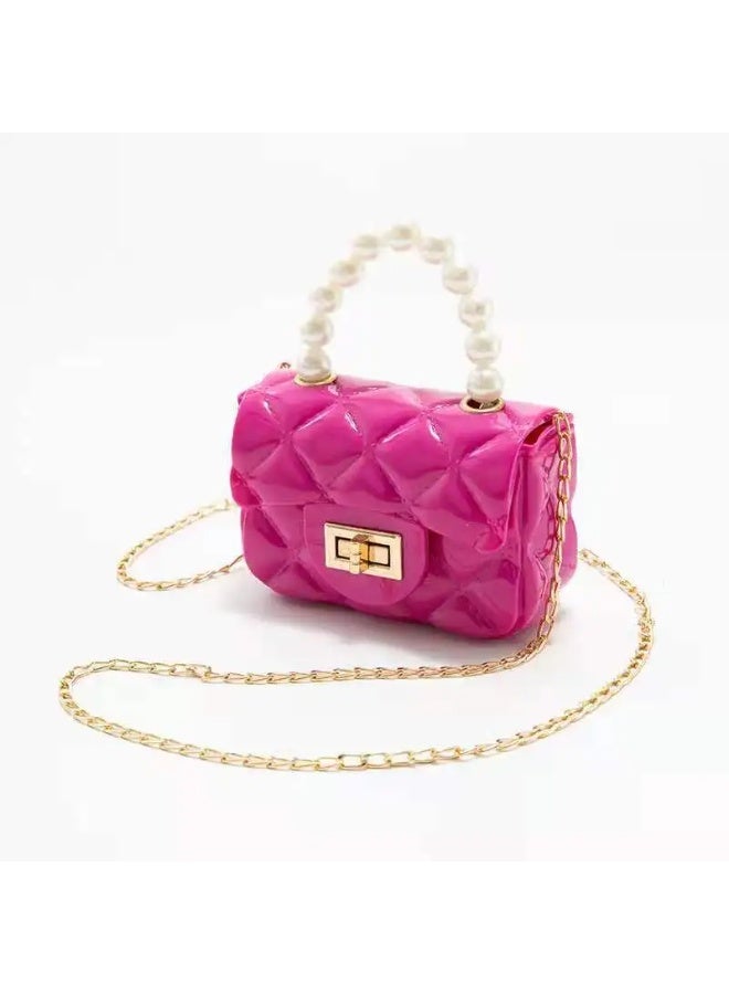 Elegant Women’s Quilted Handbag with Pearl Handle & Chain Strap – Small Stylish Purse for Daily Use & Events - Image 3