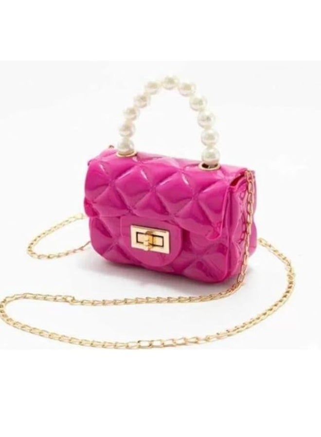 Elegant Women’s Quilted Handbag with Pearl Handle & Chain Strap – Small Stylish Purse for Daily Use & Events - Image 1