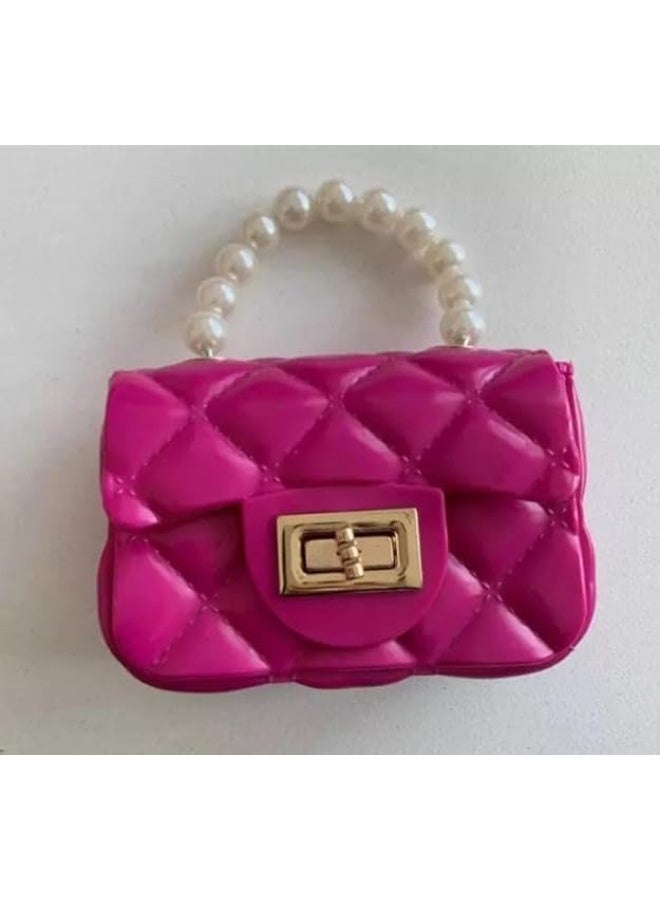 Elegant Women’s Quilted Handbag with Pearl Handle & Chain Strap – Small Stylish Purse for Daily Use & Events - Image 2
