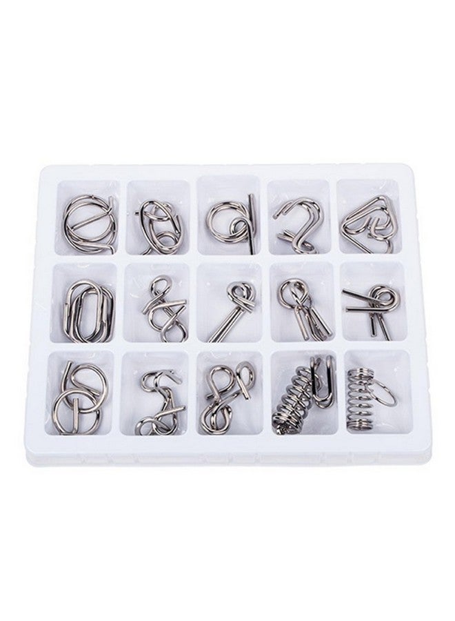AUGEN AUGEN Brain Teasers Metal Wire Puzzle Toys, IQ Tester, Brain Games for Kids and Adults, Fun Fidget Puzzles, Train Your Brain, Disentanglement Puzzle Unlock Interlock Toys (15 Pieces, Model- E)  - Image 5