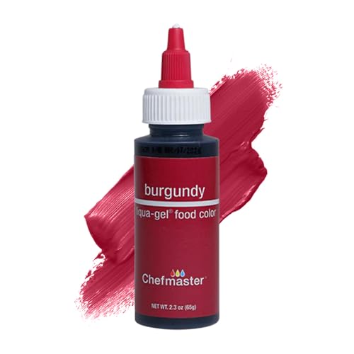 Chefmaster Burgundy LiquaGel Food Coloring  Vibrant Color  ProfessionalGrade Dye for Icing Frosting Fondant  Baking  Decorating  FadeResistant  EasytoUse  Made in USA  23 oz - Image 1