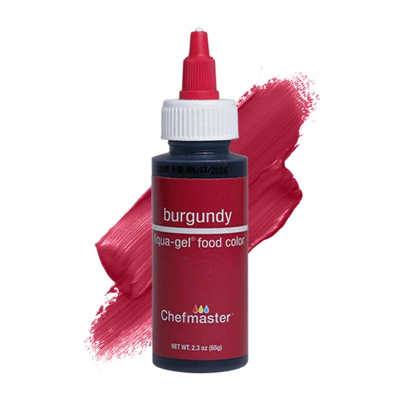 Chefmaster Burgundy LiquaGel Food Coloring  Vibrant Color  ProfessionalGrade Dye for Icing Frosting Fondant  Baking  Decorating  FadeResistant  EasytoUse  Made in USA  23 oz - Image 3