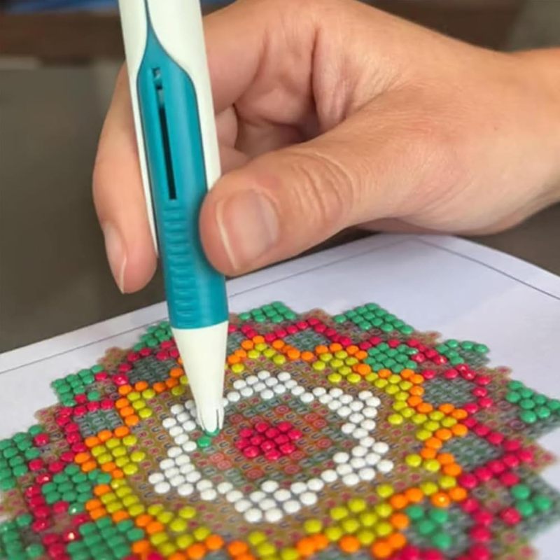 Automatic Diamond Painting Pen Wax-Free Auto Bead Picker Tool with Ergonomic Grip for 2.8mm Round Drills - Precision Placement Diamond Art Accessories Kit for Beginners - Image 4