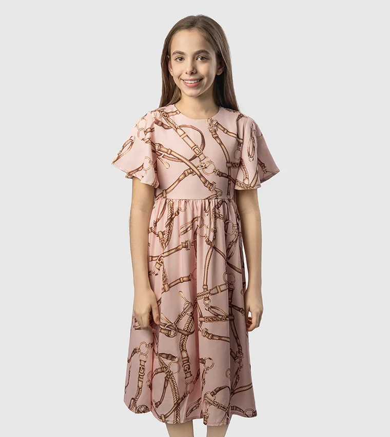 BEVERLY HILLS POLO CLUB Bhpc Kids Light Pink Mid Dress