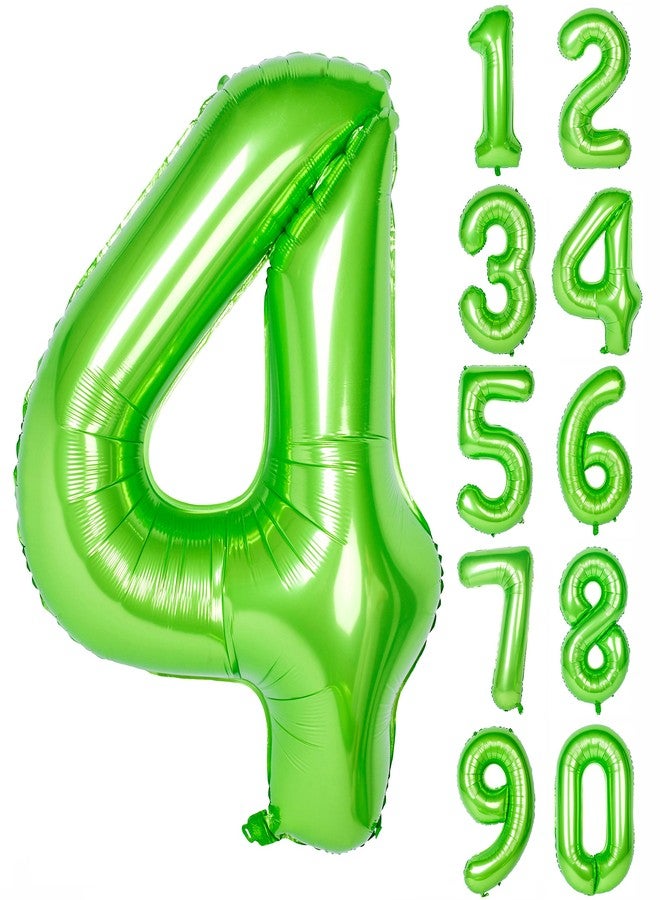 CHANGZHONG 40 inch large green digital balloon number helium foil polyester film Jungle themed party birthday party anniversary decoration bright green digit 4 - Image 1