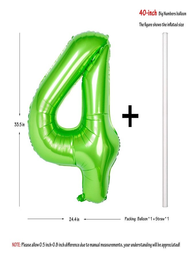 CHANGZHONG 40 inch large green digital balloon number helium foil polyester film Jungle themed party birthday party anniversary decoration bright green digit 4 - Image 4