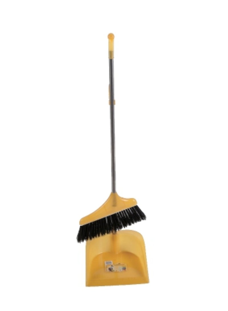 CLASSYTOUCH Dust Pan and Broom Combo,Floor Broom with Standing Dustpan with Long Handle Set for Kitchen - Image 3