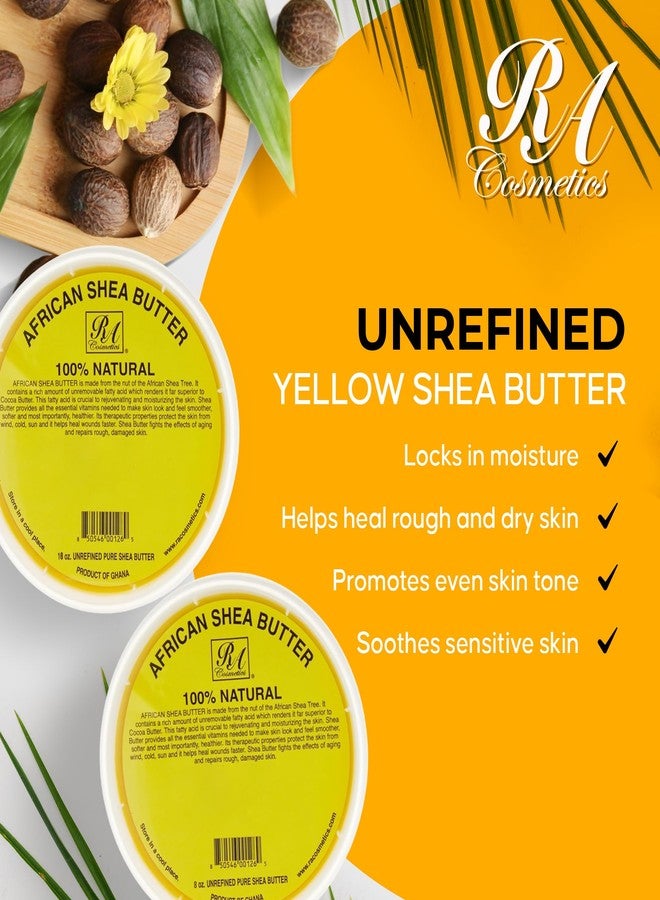RA COSMETICS 100% Natural Unrefined Yellow Shea Butter Bundle 16oz & 8oz - Image 2