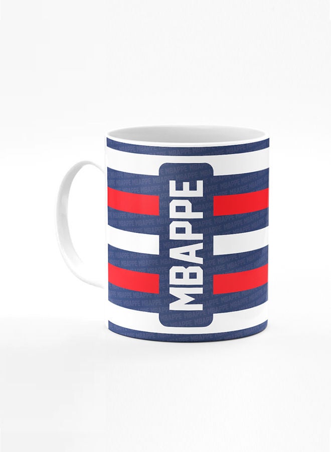 Stylizedd Designer Printed Coffee Mug with Heavy Duty Handle 11oz Ceramic Personalised Gift Mugs Cup Microwave Safe & Dishwasher Proof  - Football Mbappe Jersey no 7 Design D - Image 2
