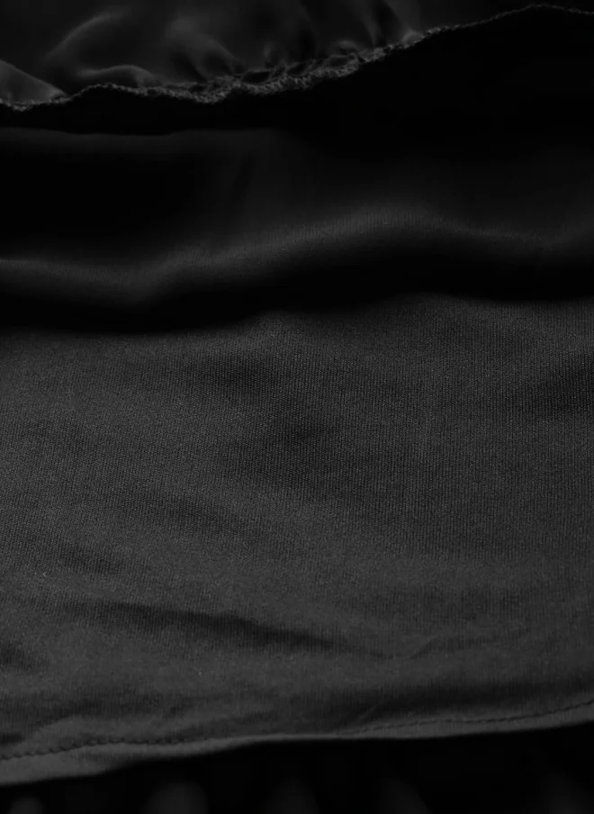 ساسافراس Black Semi Sheer Off-Shoulder Maxi Dress for Women
