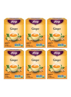 YOGI Ginger Tea, Caffeine Free, Non GMO, 16 Bags (Pack Of 6)  - Image 1