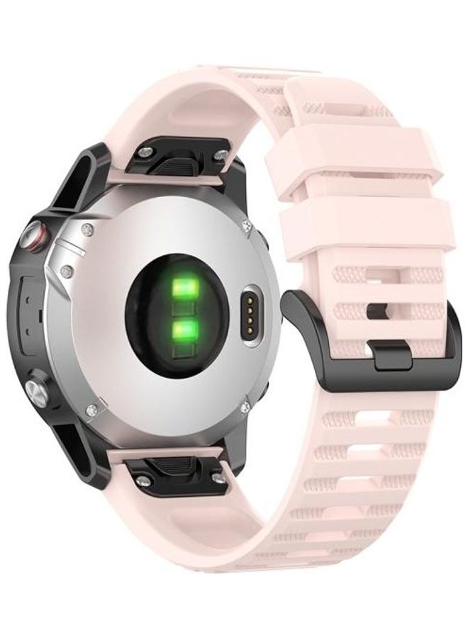 NIBEMINENT Replacement Wrist Strap Band with Plastic Button For Garmin Fenix 6 22mm Light Pink - Image 2