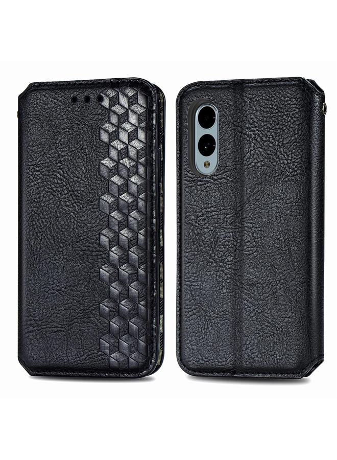 Zaboon Case For Fujitsu Arrows We2 / F-52E Cubic Grid Pressed Magnetic Leather Phone Case - Image 2